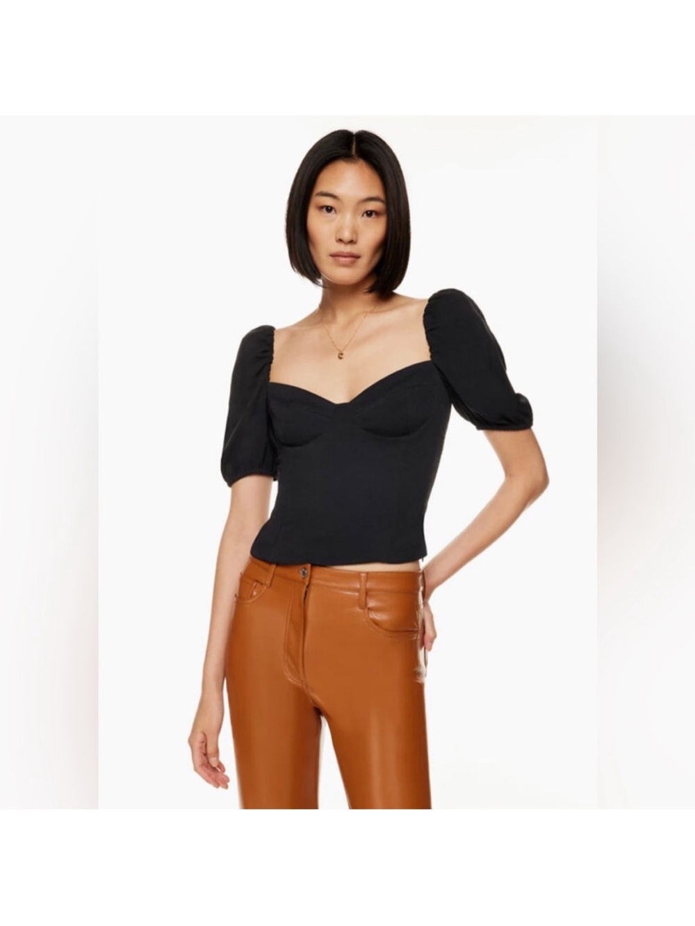 Wilfred Novella Shortsleeve Blouse puff sleeve bustier, XXS